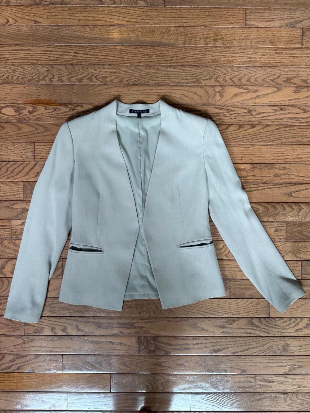 Theory Women's Grey Open-Front Blazer
